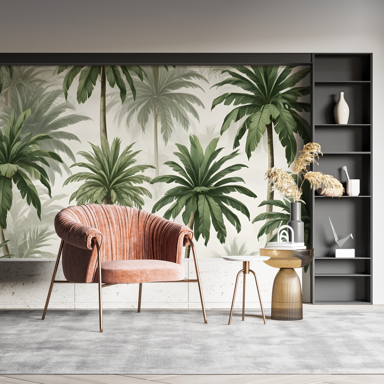 Green and White Jungle Mural Wallpaper | Murals Wallpaper