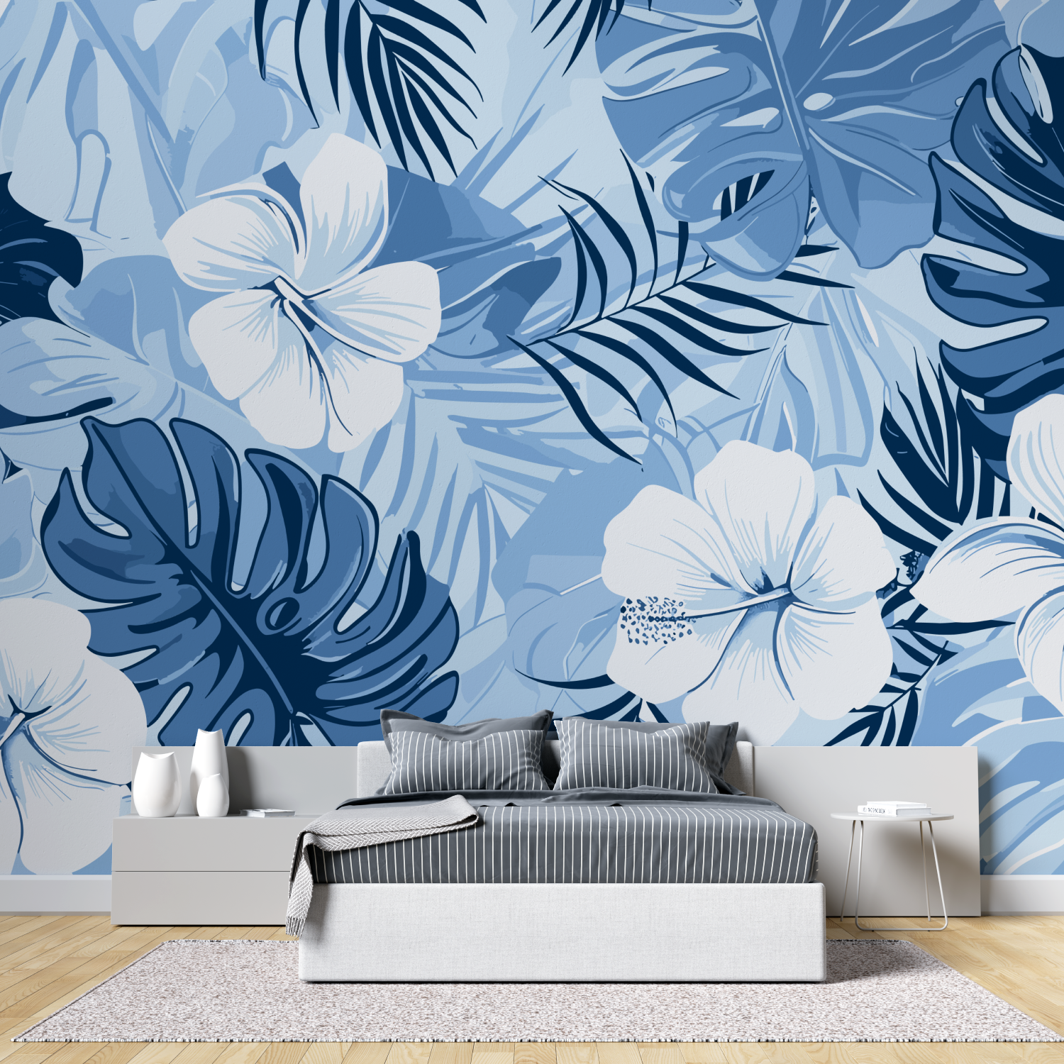 Blaue Tropentapete | Murals Wallpaper
