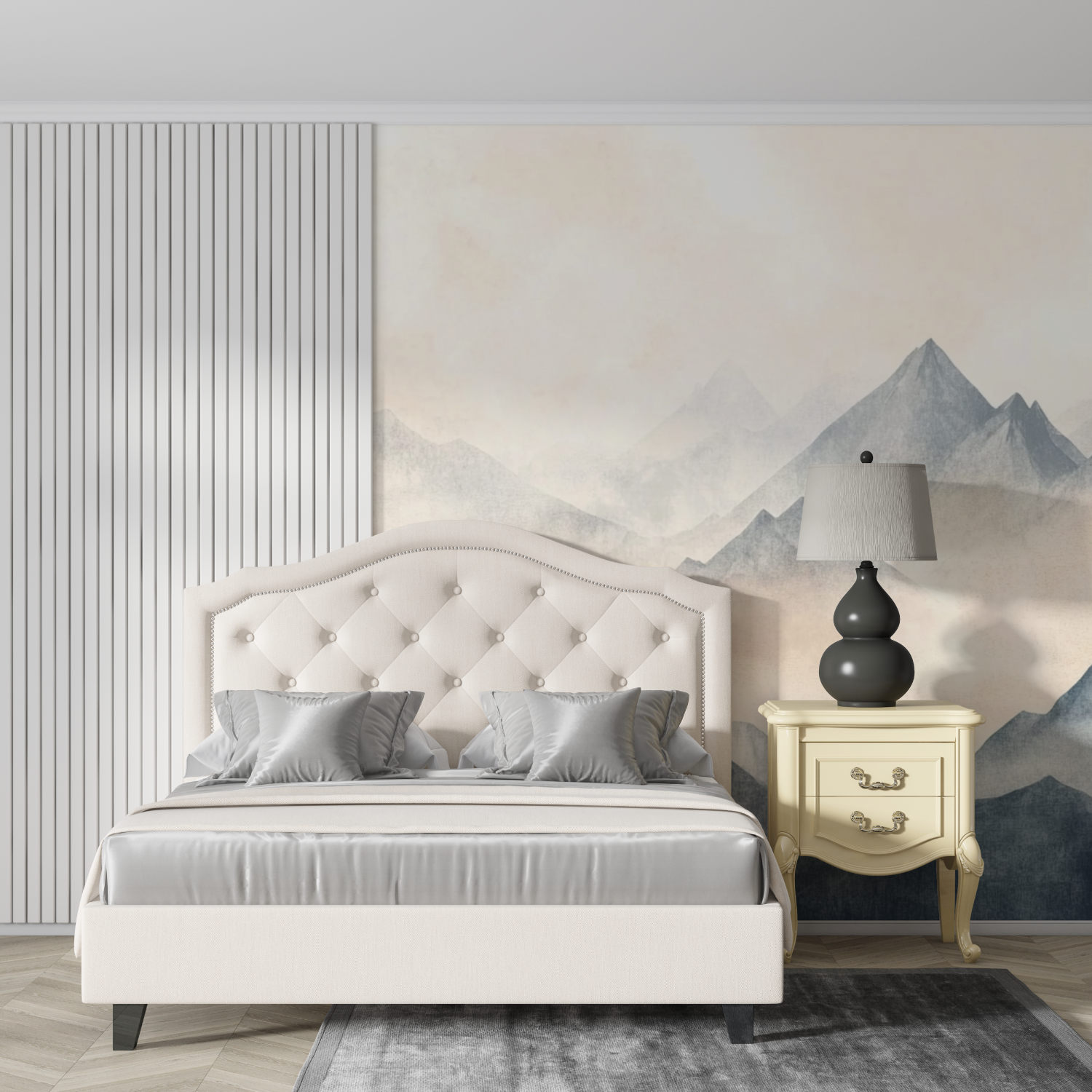 Watercolor Mountains in Mist Wallpaper | Murals Wallpaper