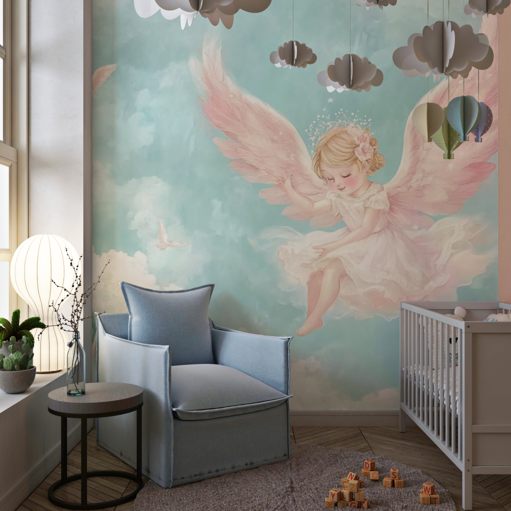 Castle and Angel Wallpaper | Murals Wallpaper