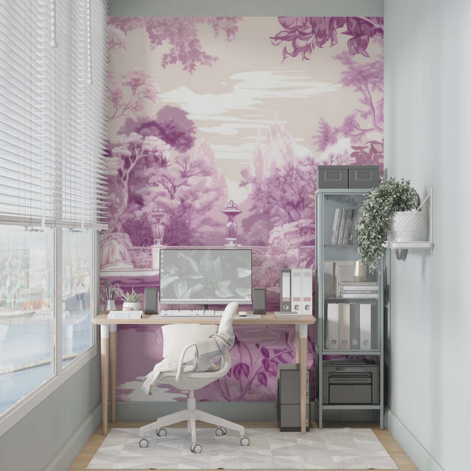 Purple Toile Wallpaper | Murals Wallpaper