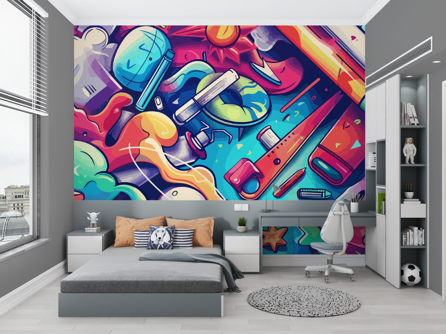 Teen Art Graffiti Design Wallpaper | Murals Wallpaper