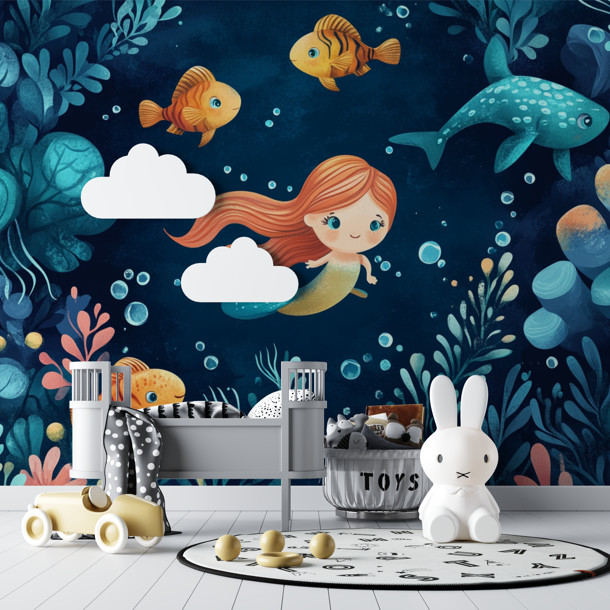 Marine Siren Wallpaper for Girls' Room | Murals Wallpaper