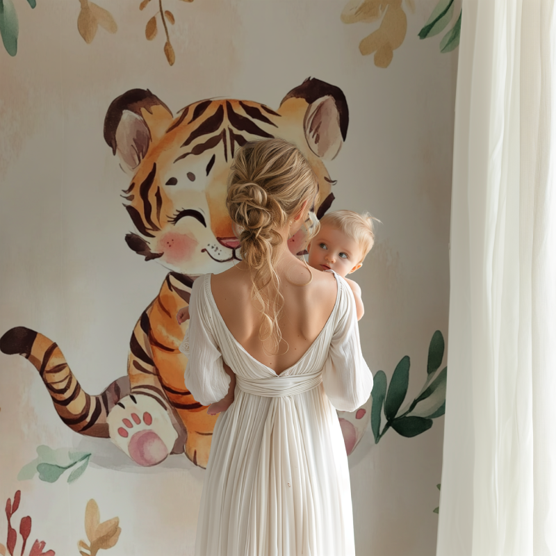 Watercolor Baby Tiger Wallpaper | Murals Wallpaper
