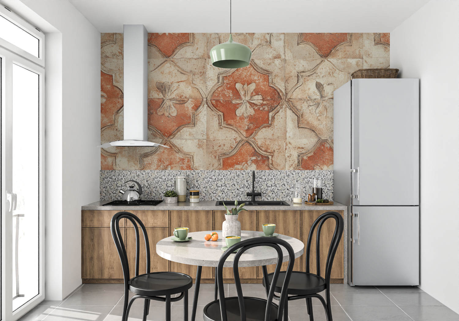 Terracotta Wallpaper and Vintage Tile | Murals Wallpaper