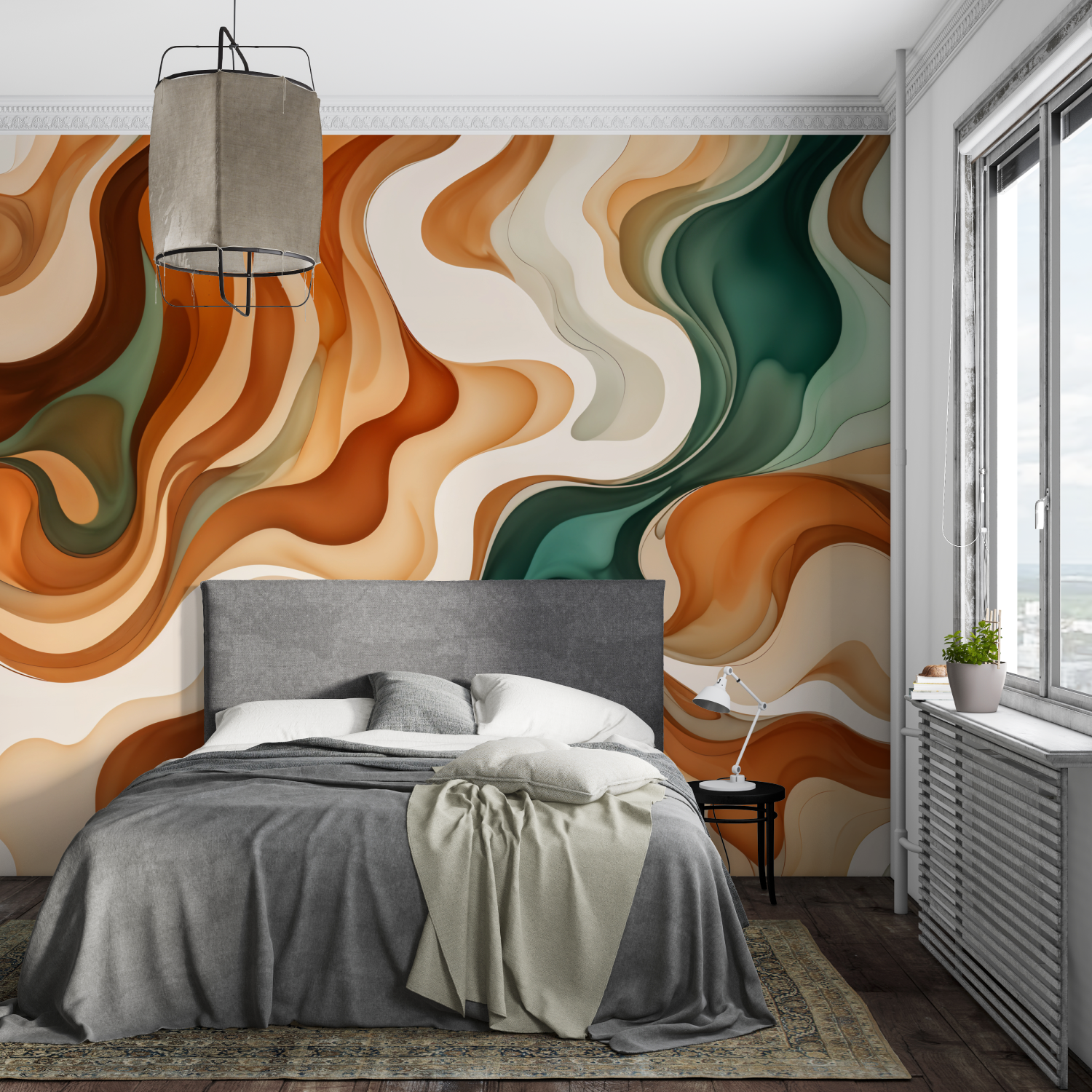 Green and Orange Wallpaper | Murals Wallpaper