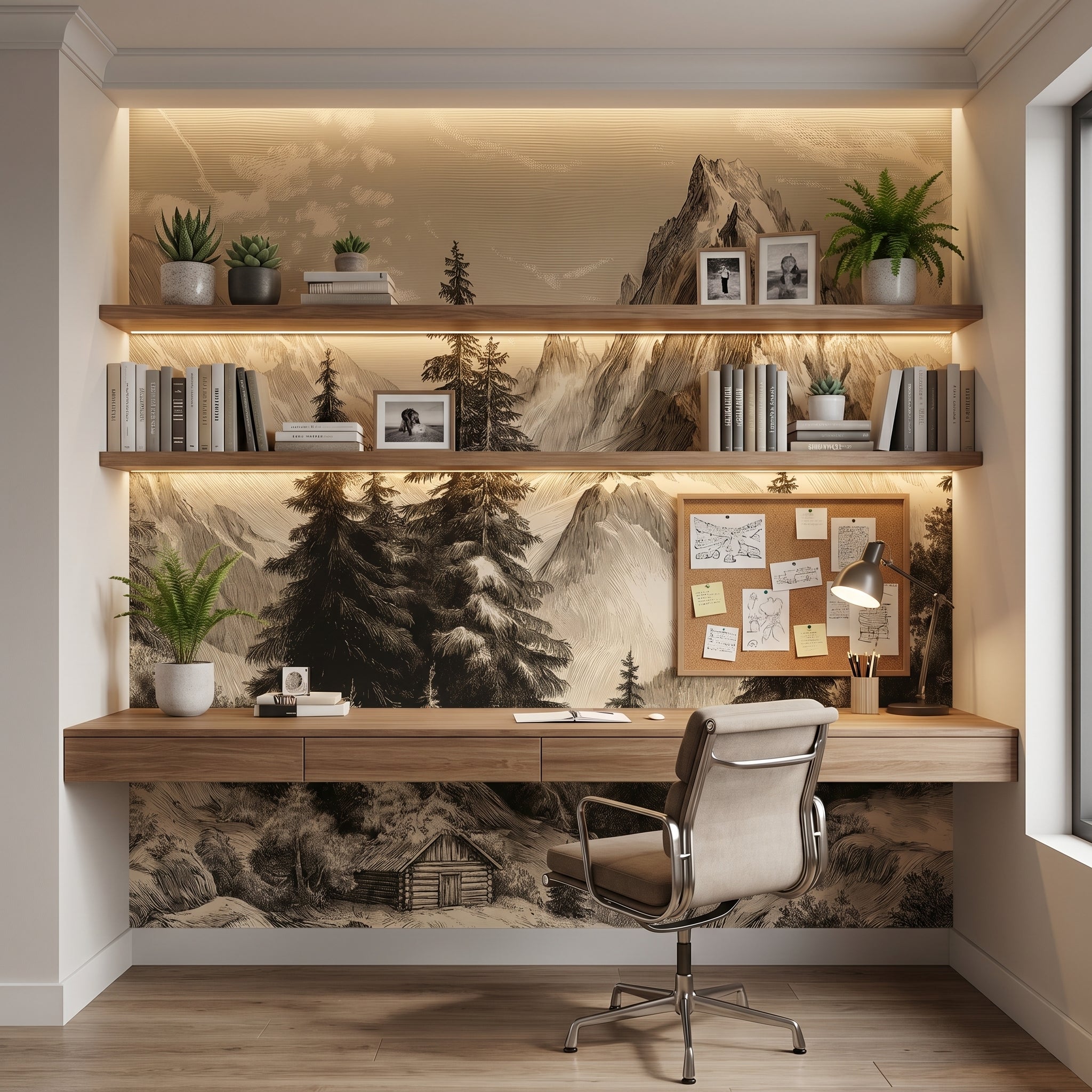 Panoramic Woodland Retreat Wall Mural