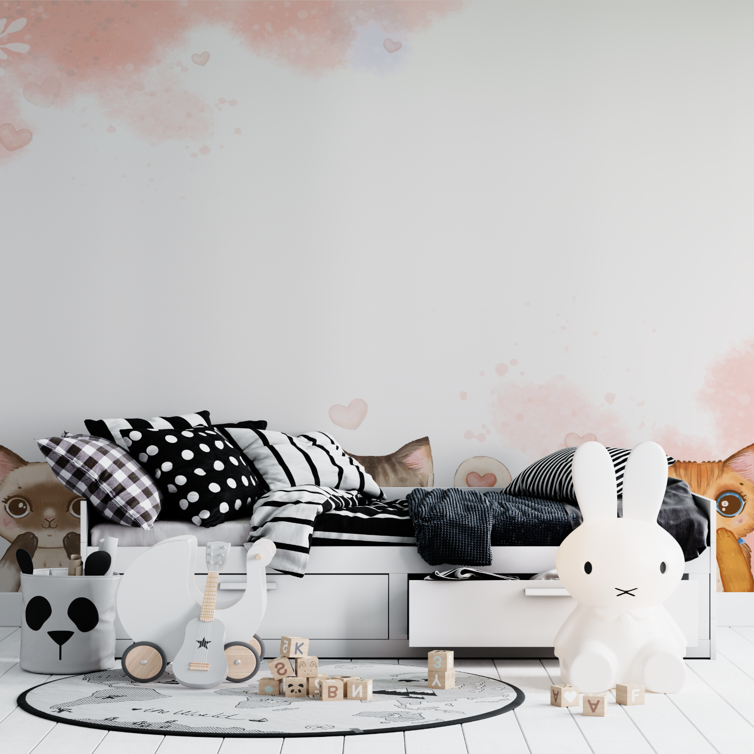 Katzentapete für Kinder | Wandtapete