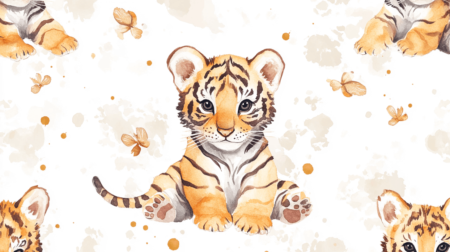 Cute Tiger Wallpaper | Murals Wallpaper