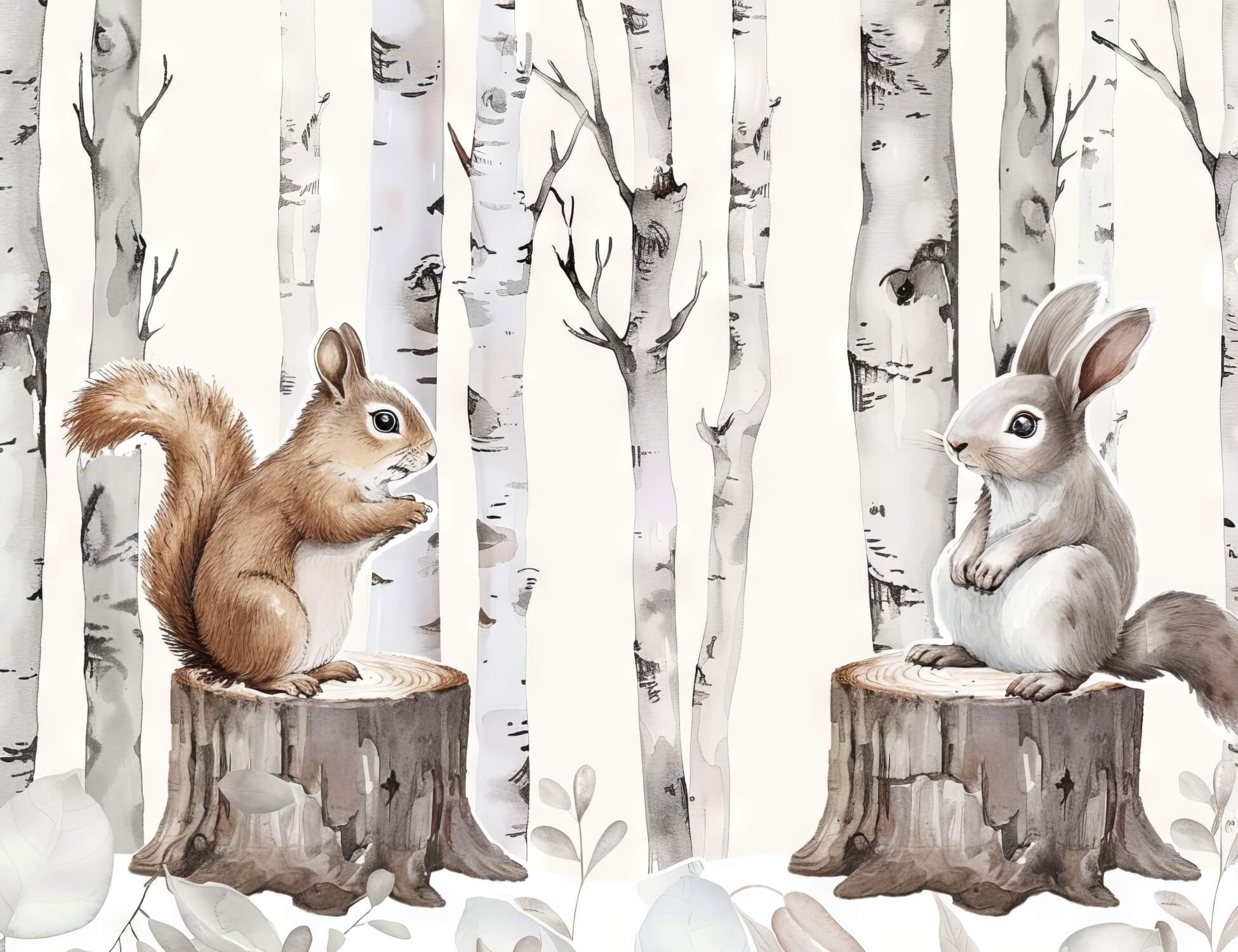 Kids' Forest Rabbit Wallpaper | Murals Wallpaper