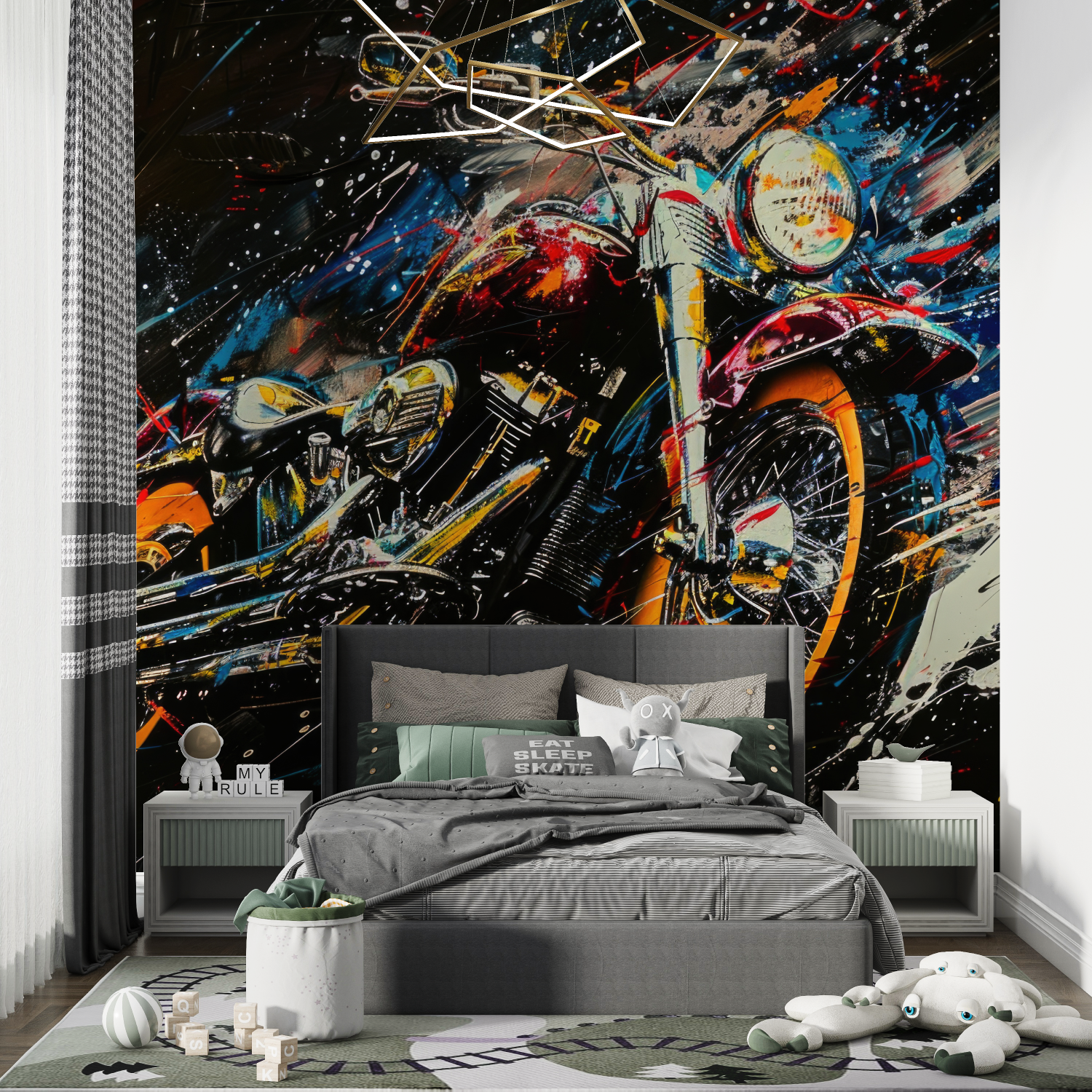 Gold Helmet Motorcycle Wallpaper Design | Murals Wallpaper