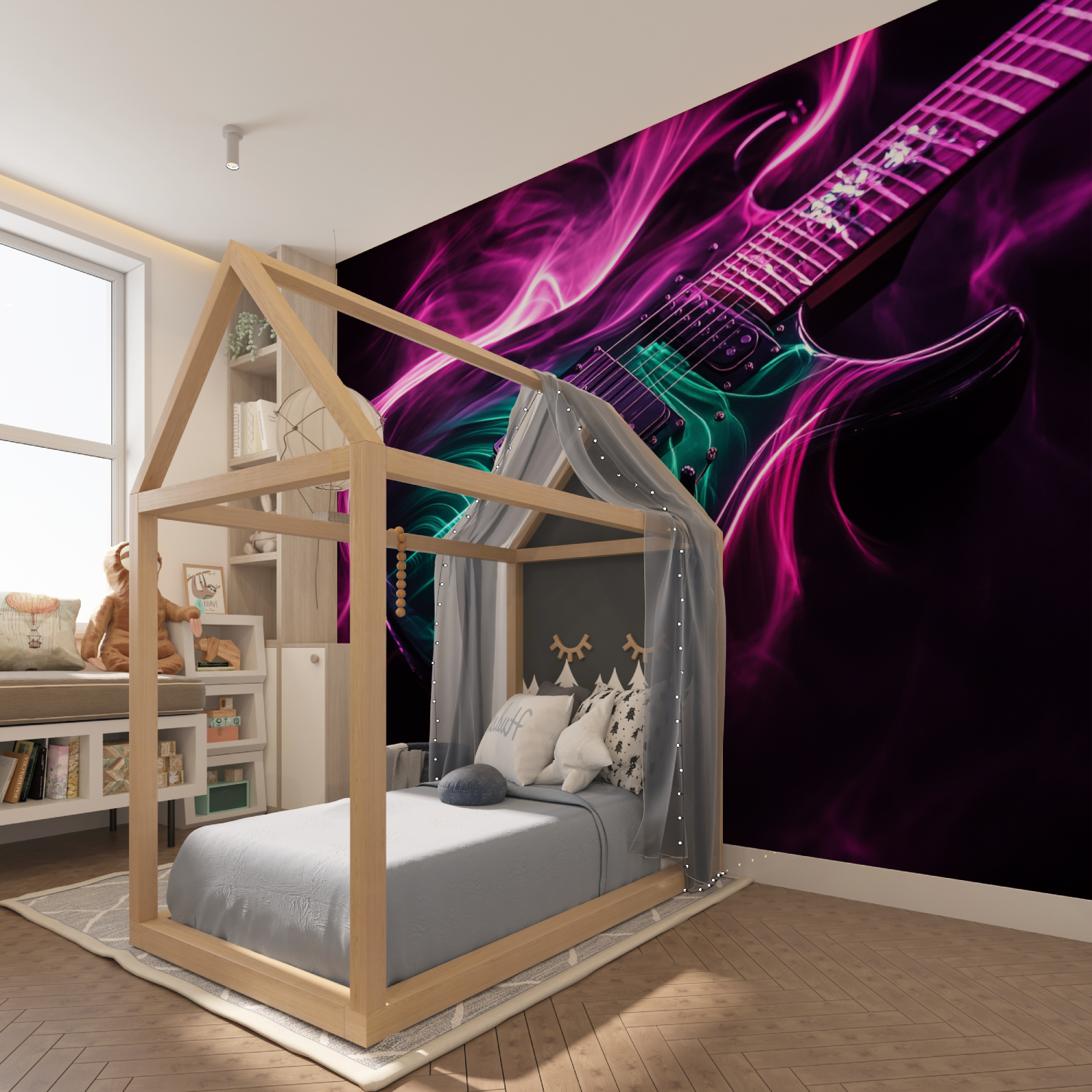 Emerald Guitar Wallpaper | Murals Wallpaper