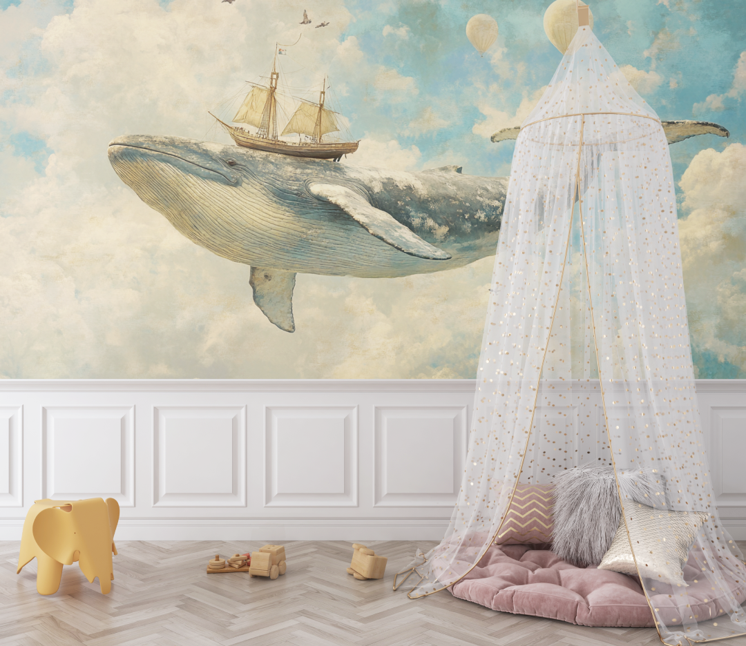 Whale Baby Nursery Wallpaper | Murals Wallpaper