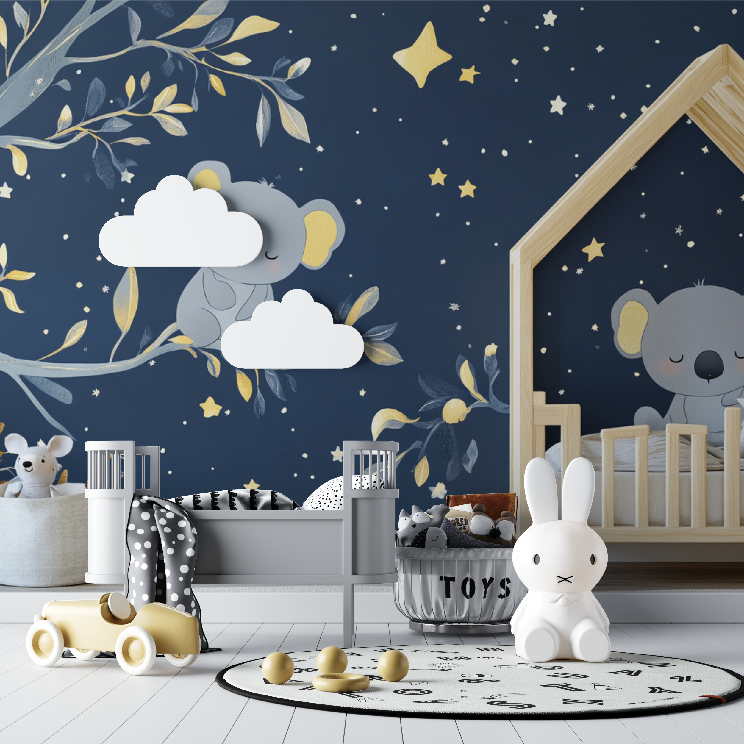 Koala Wallpaper Under a Starry Rain | Murals Wallpaper