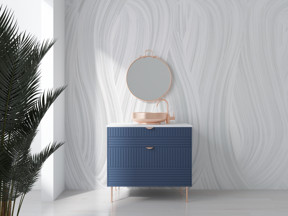 Weiße Badezimmer Tapete | Wandbilder Tapete