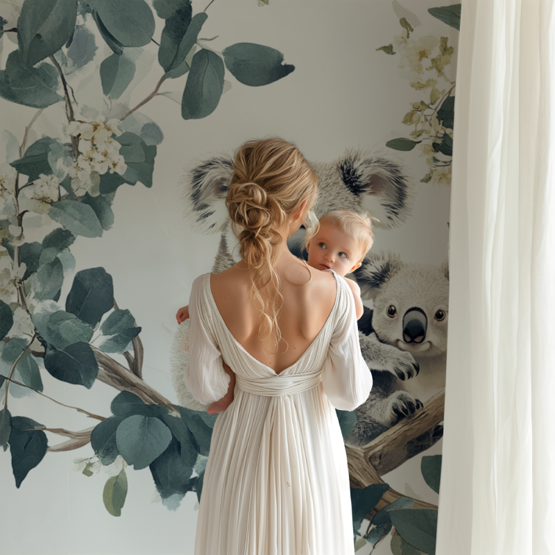 Koala Wallpaper in a Milky Forest | Murals Wallpaper