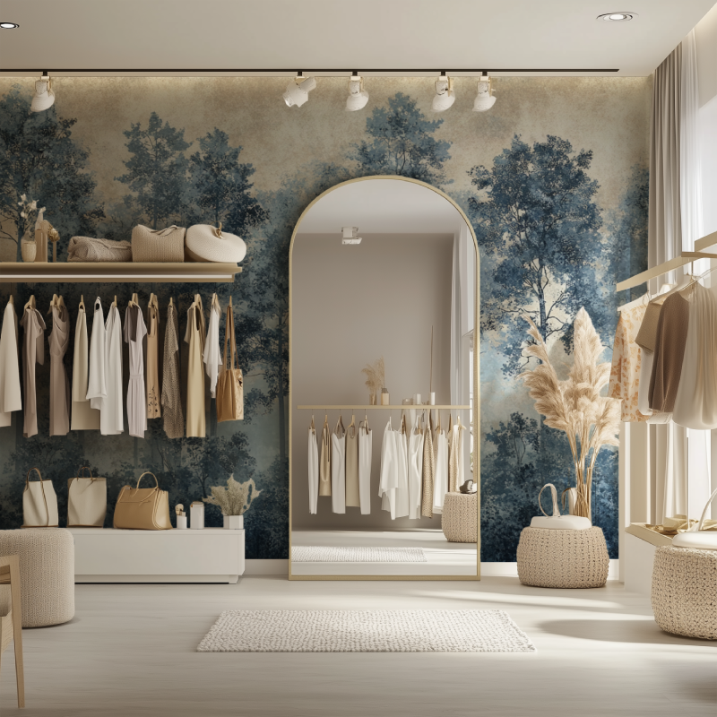 Papier peint vintage foret dressing