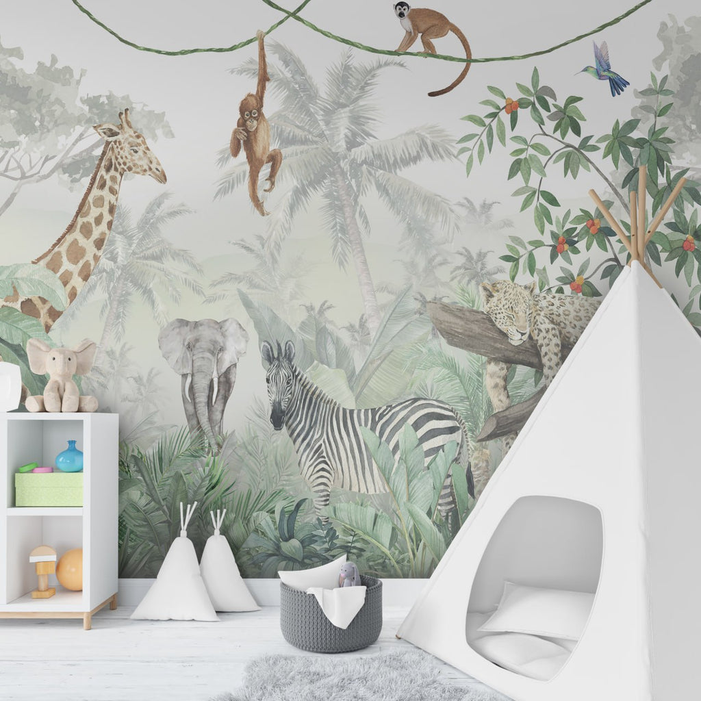 Mural Jungle Rich Animal Wallpaper