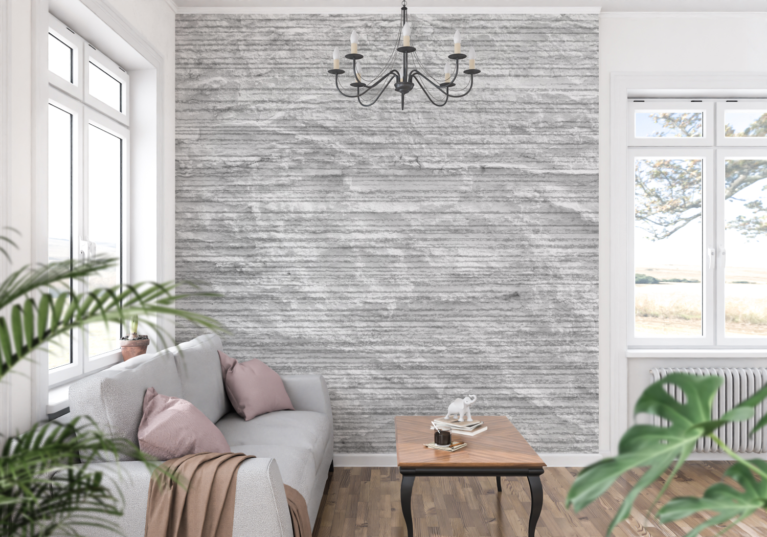 Light Gray Stone Wallpaper | Murals Wallpaper