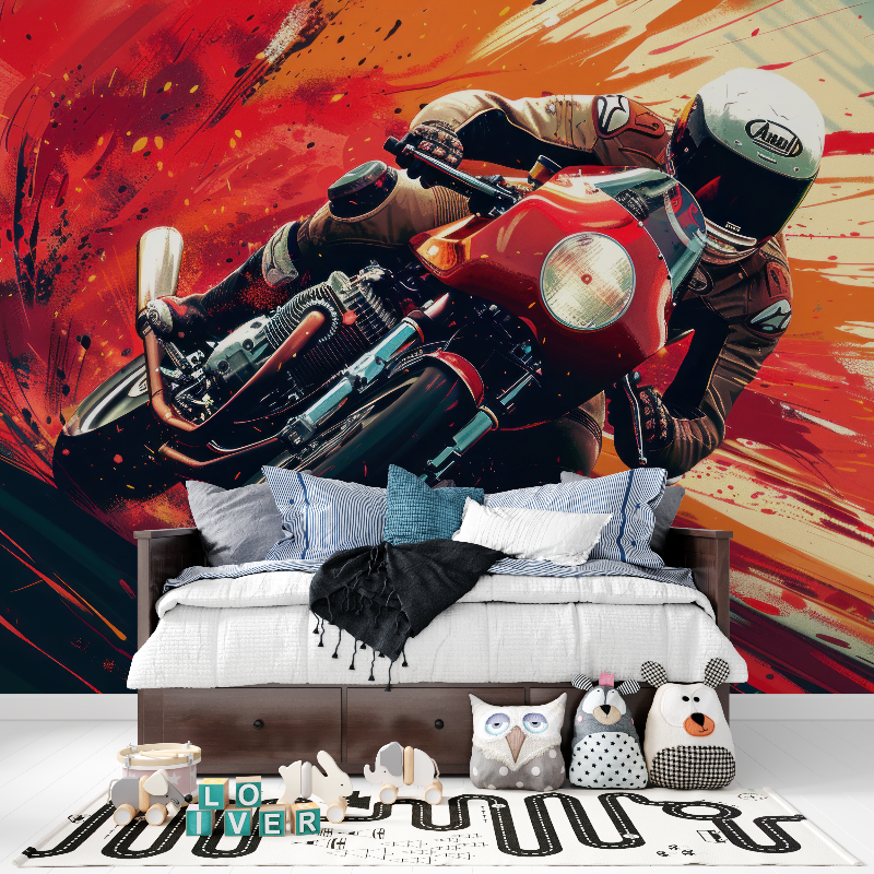 3D Wallpaper Teen Bedroom Motorcycle | Murals Wallpaper