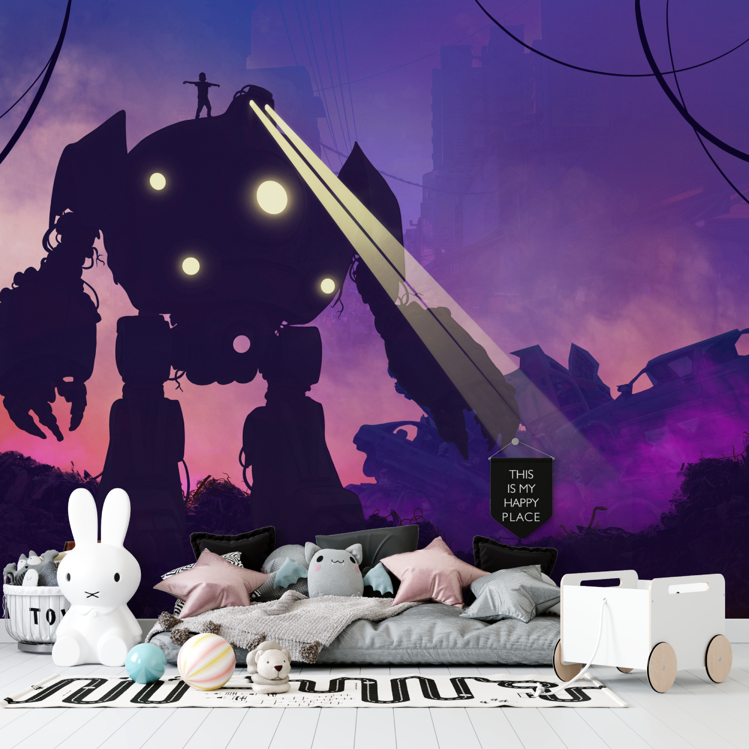 Future Robot Nighttime Wallpaper | Murals Wallpaper