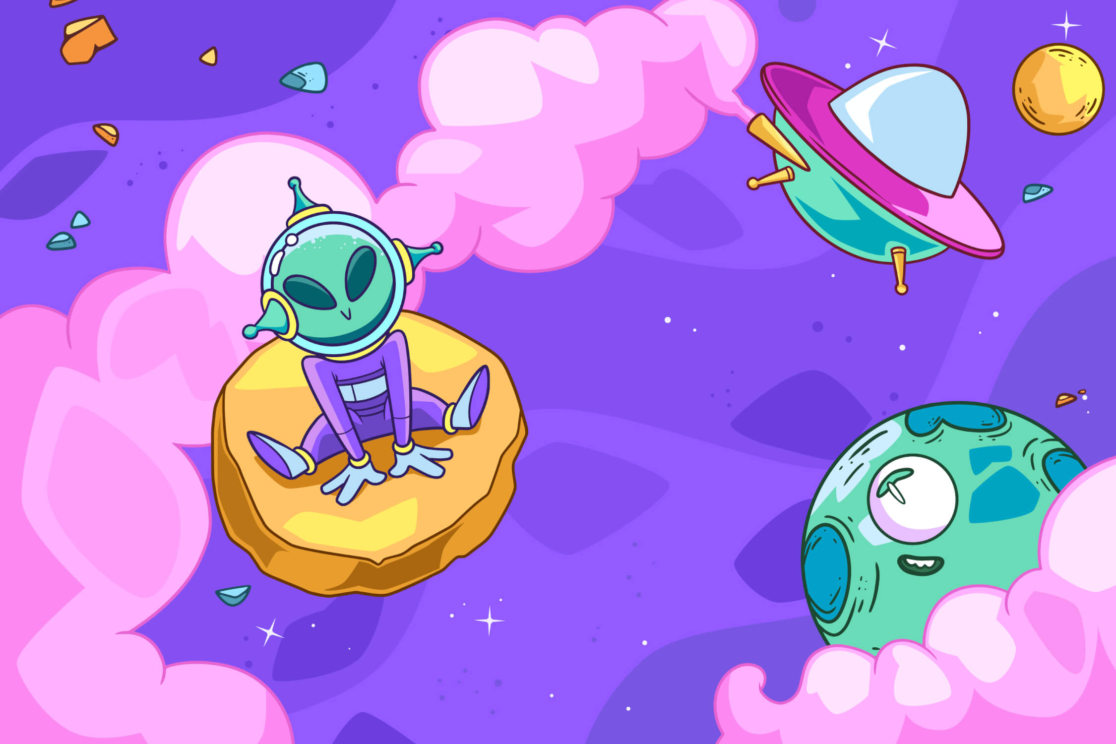 Funny UFO Wallpaper | Murals Wallpaper