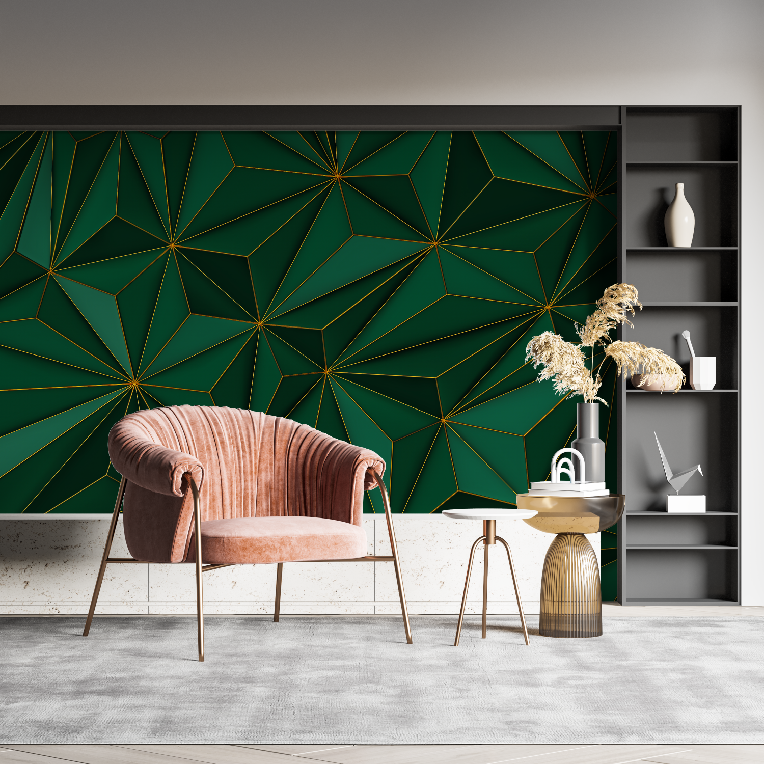 Geometric Green Wallpaper | Murals Wallpaper