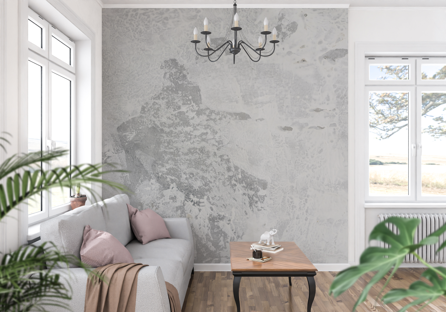 Graue Betoneffekttapete | Wandbilder Tapete