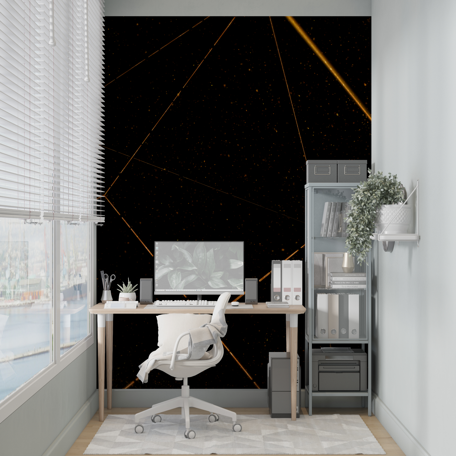 Orange und schwarze Tapete | Wandbildtapete