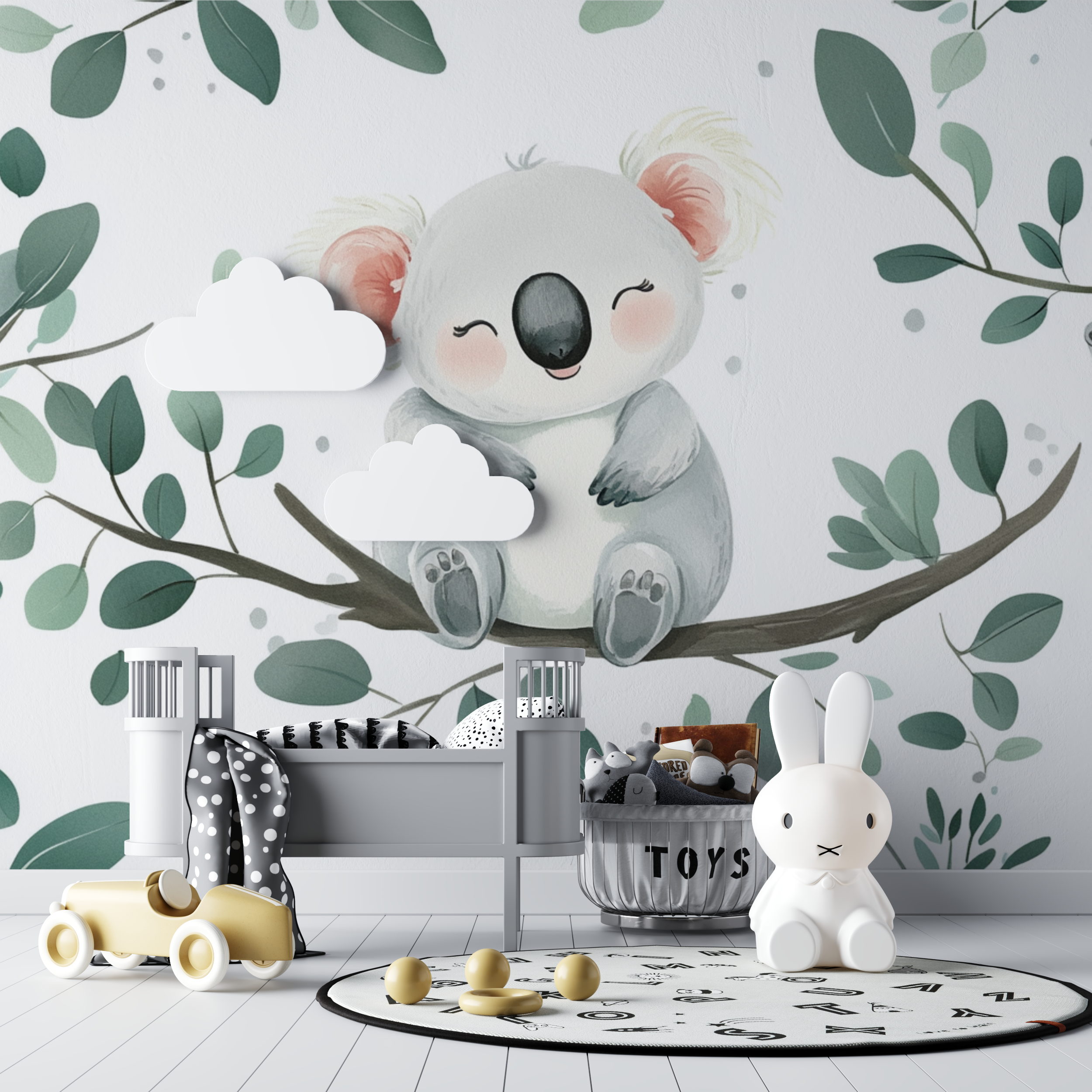 Pastell Newborn Koala Tapete | Wandbilder Tapete