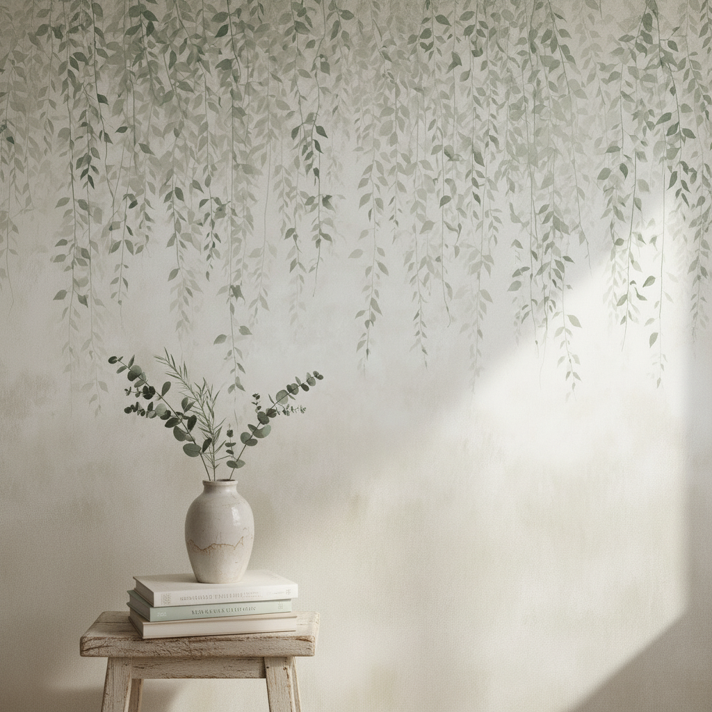 Hanging Botanical Greenery Mural Wallpaper