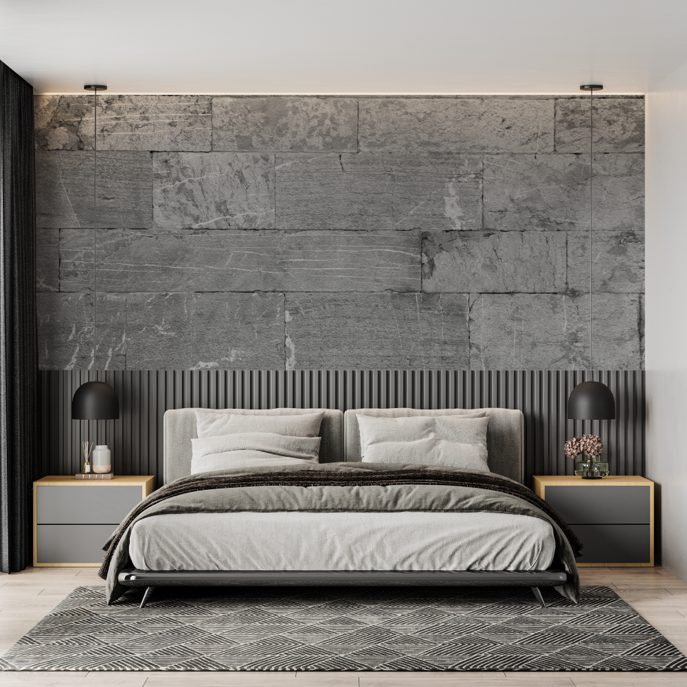Gray Stone Effect Wallpaper | Murals Wallpaper