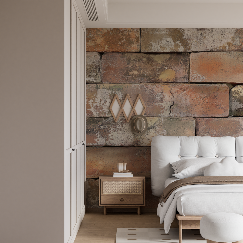 Terracotta Wallpaper with Weathered Texture | Murals Wallpaper