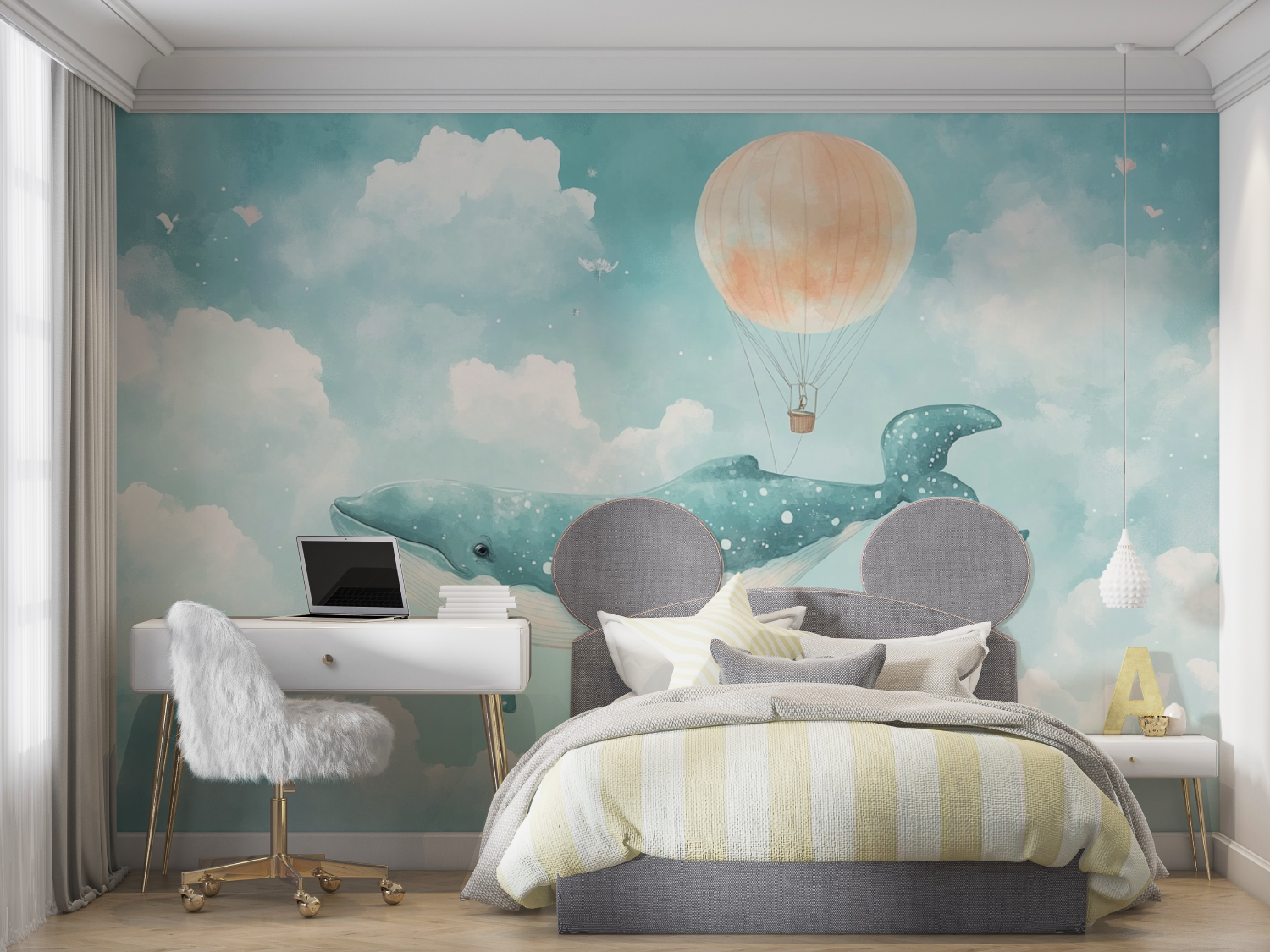 Sky Whale Marine Exploration Wallpaper | Murals Wallpaper