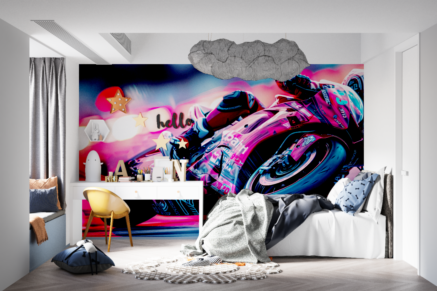 Moto GP Night Wallpaper | Murals Wallpaper