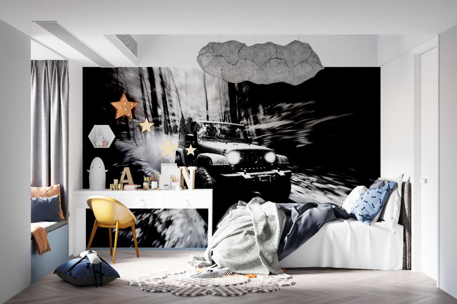 Black and White Car Photo Wallpaper | Murals Wallpaper