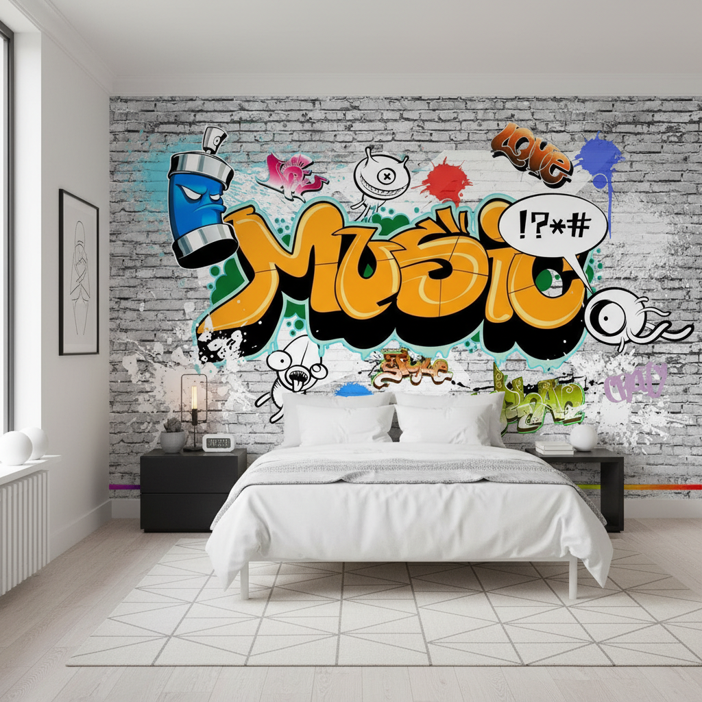 Mural Custom Graffiti Wallpaper