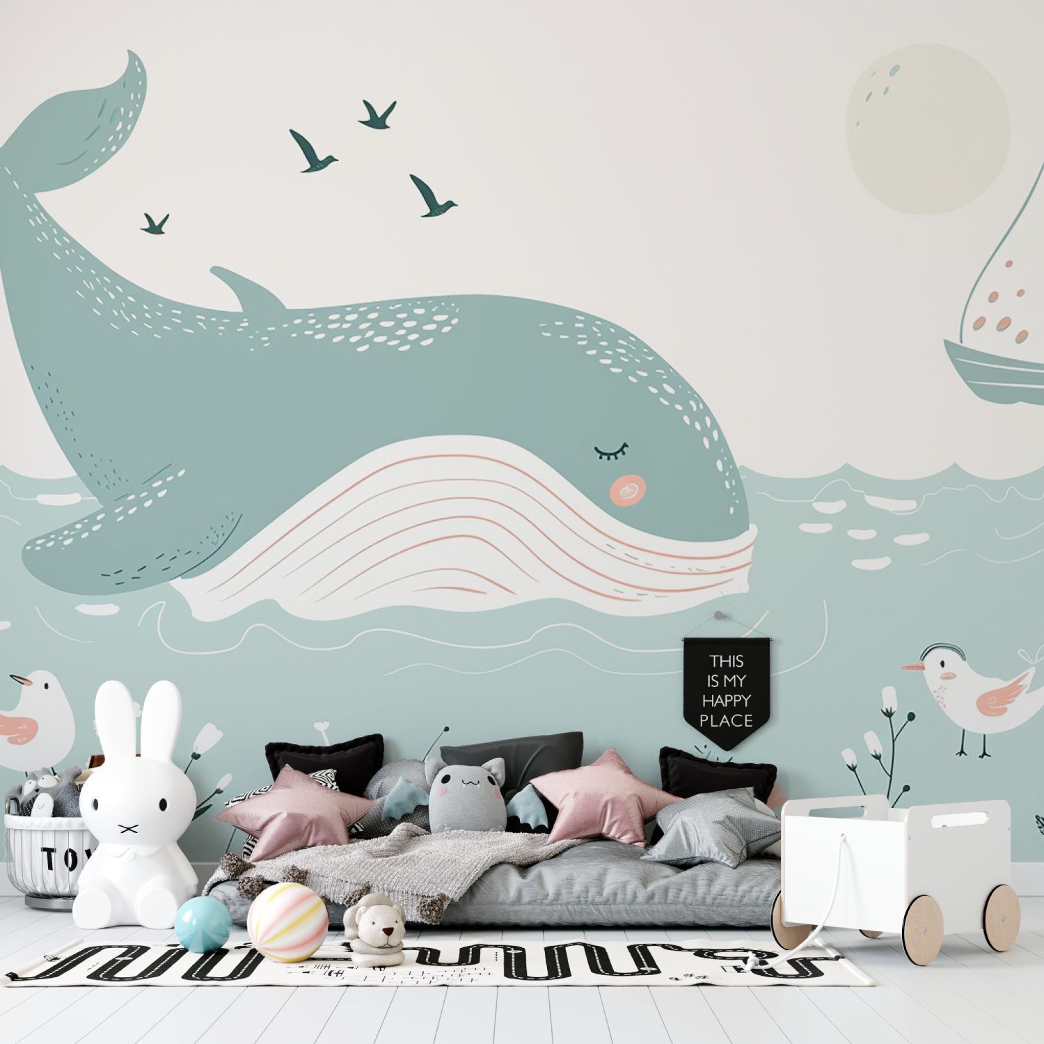 Pastel Whale Wallpaper for Kids | Murals Wallpaper