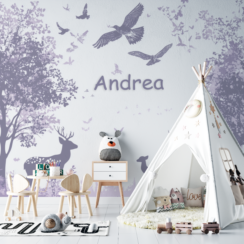 Lila Namens-Tapete | Walls Mural