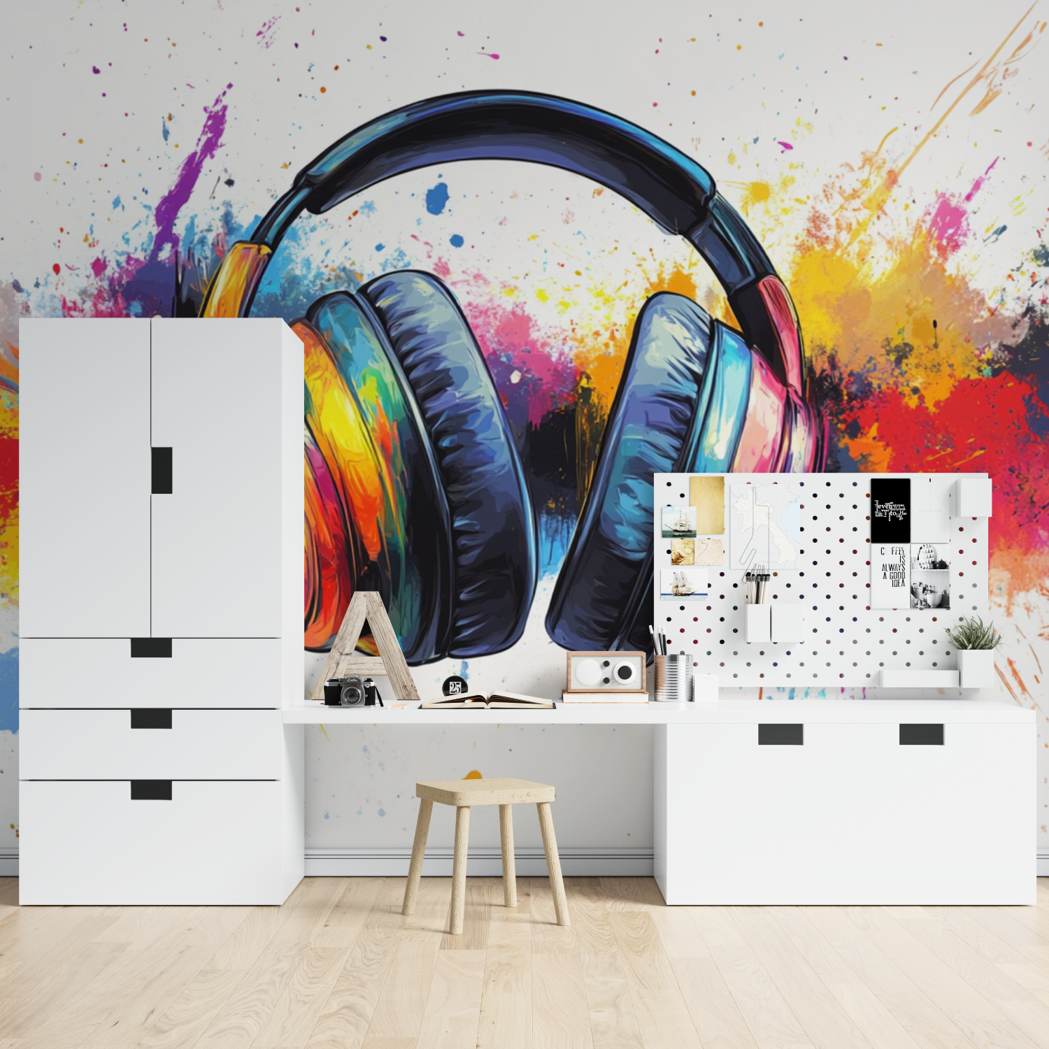 Graffiti Art Headphones Wallpaper | Murals Wallpaper