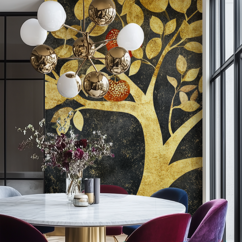 Goldener Obstbaum-Tapete | Murals Wallpaper