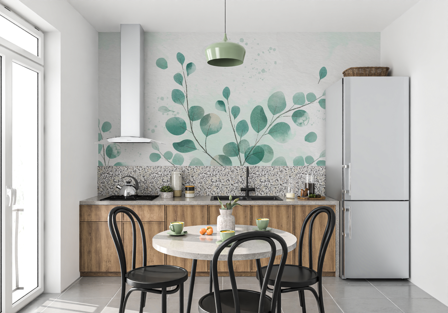 Eukalyptusgrüne Tapete | Wandtapete