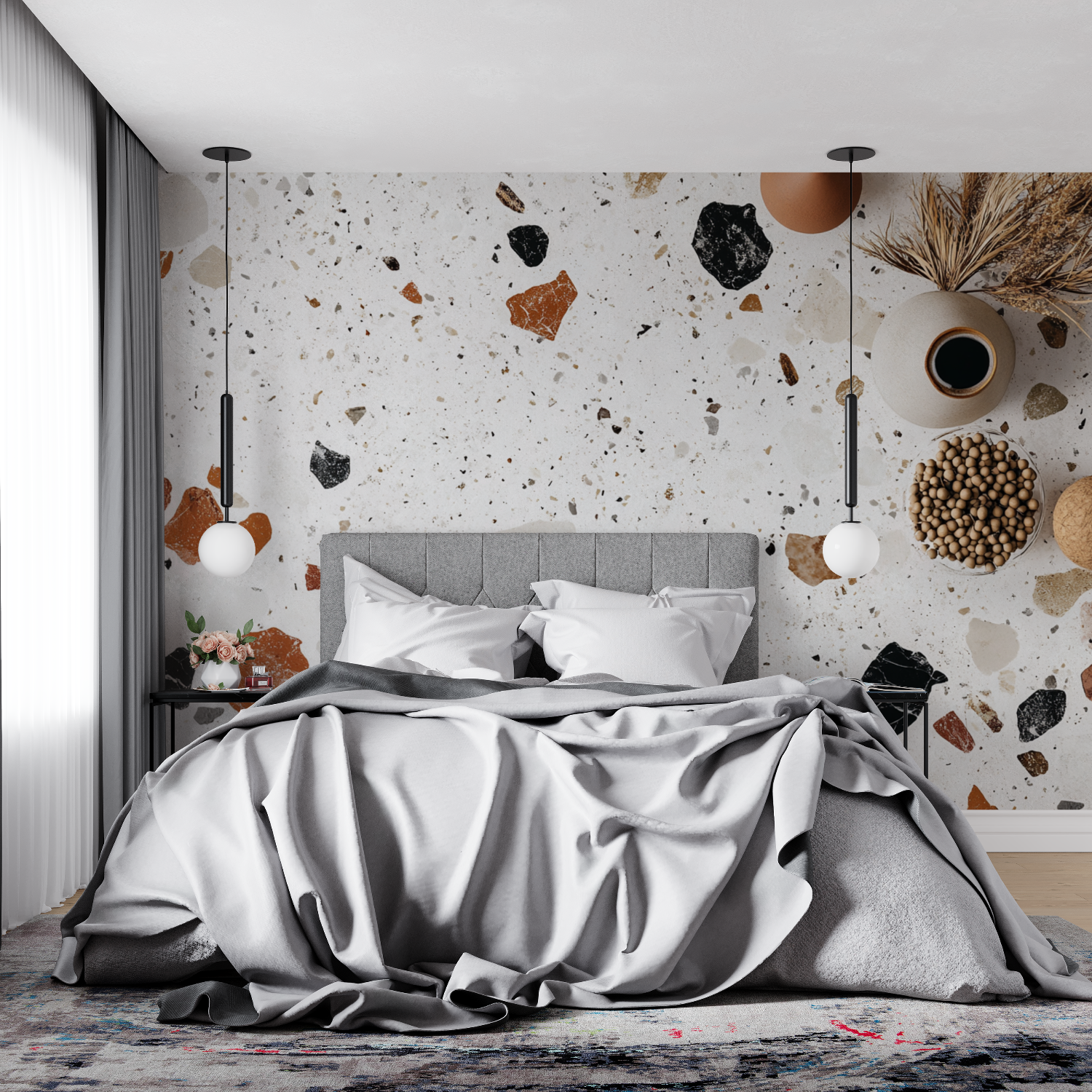 Terracotta Wallpaper Modern Terrazzo Style | Murals Wallpaper