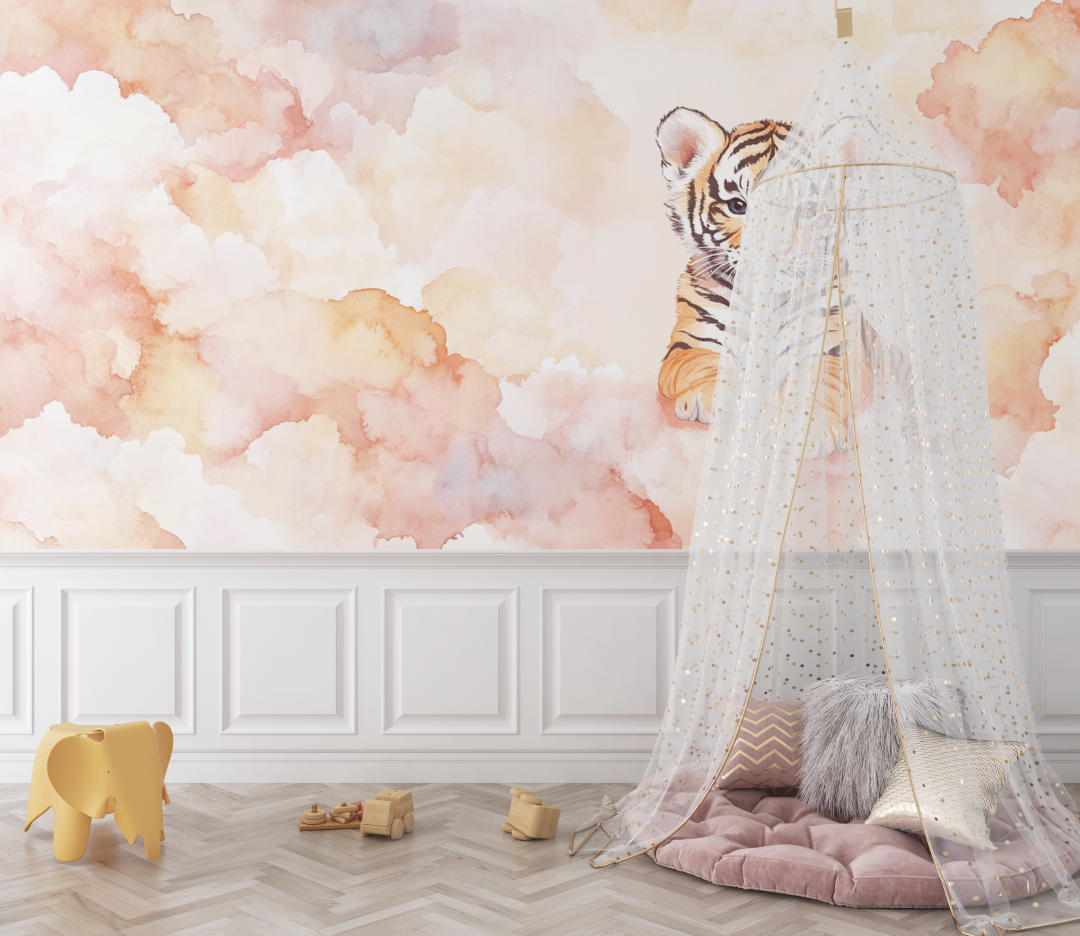 Tiger and Clouds Wallpaper | Murals Wallpaper