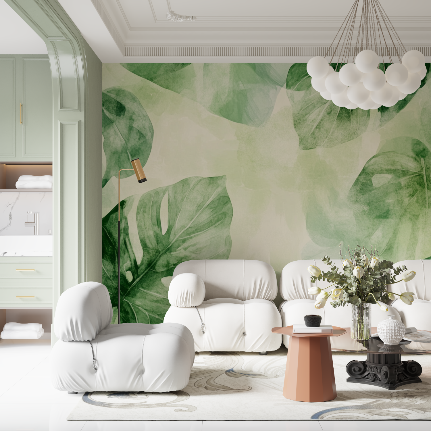 Watercolor Abstract Leaves Wallpaper | Murals Wallpaper