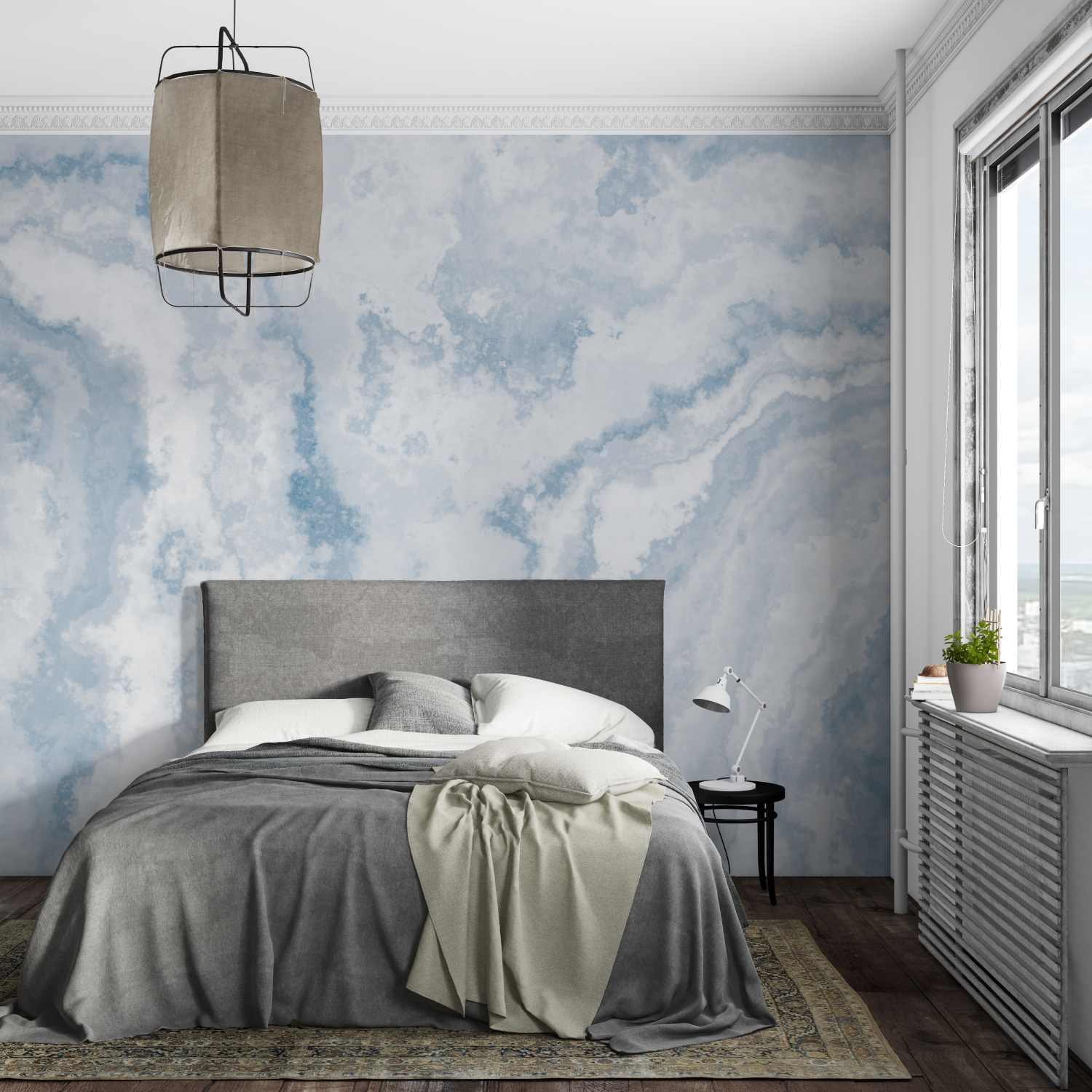 White and Blue Wallpaper | Murals Wallpaper