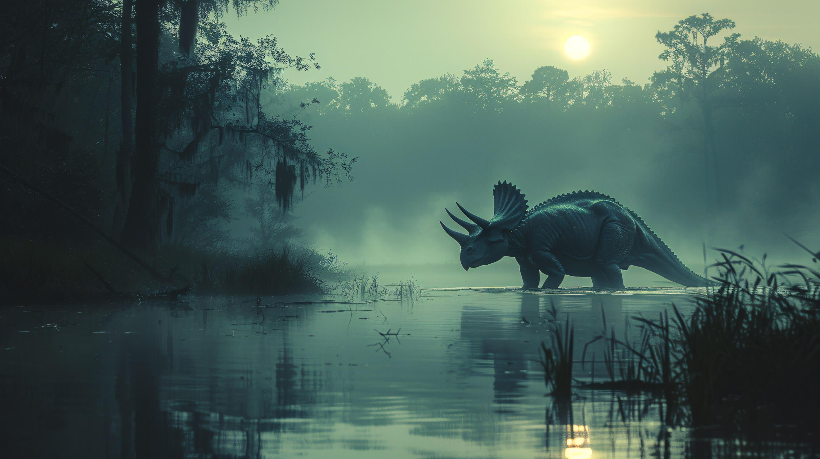 Foggy Dinosaur Wallpaper | Murals Wallpaper