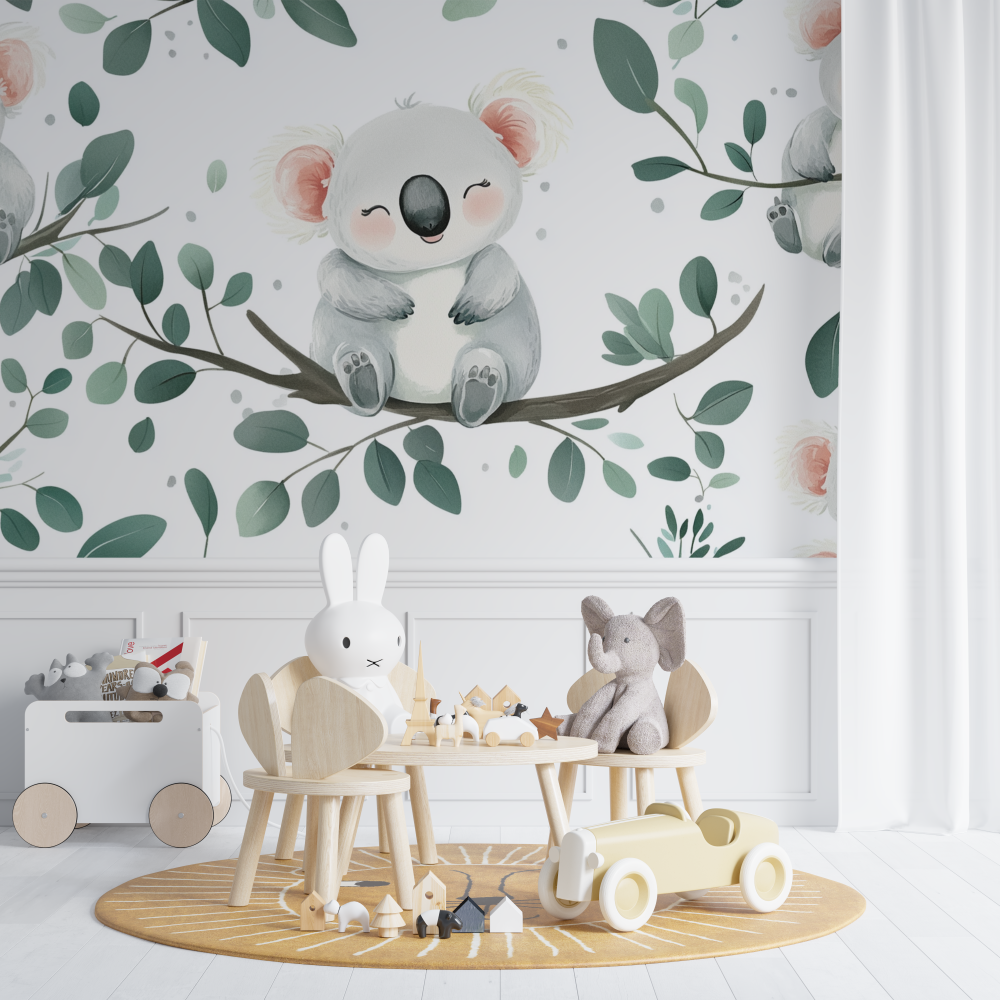 Pastel Newborn Koala Wallpaper | Murals Wallpaper
