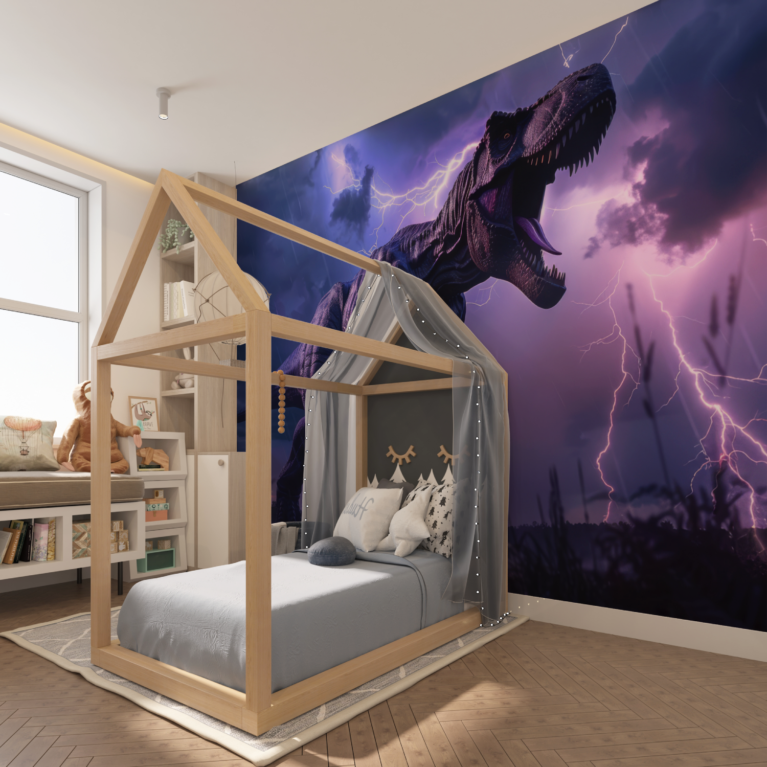 Lila Dinosaurier Tapete | Wandbilder Tapete