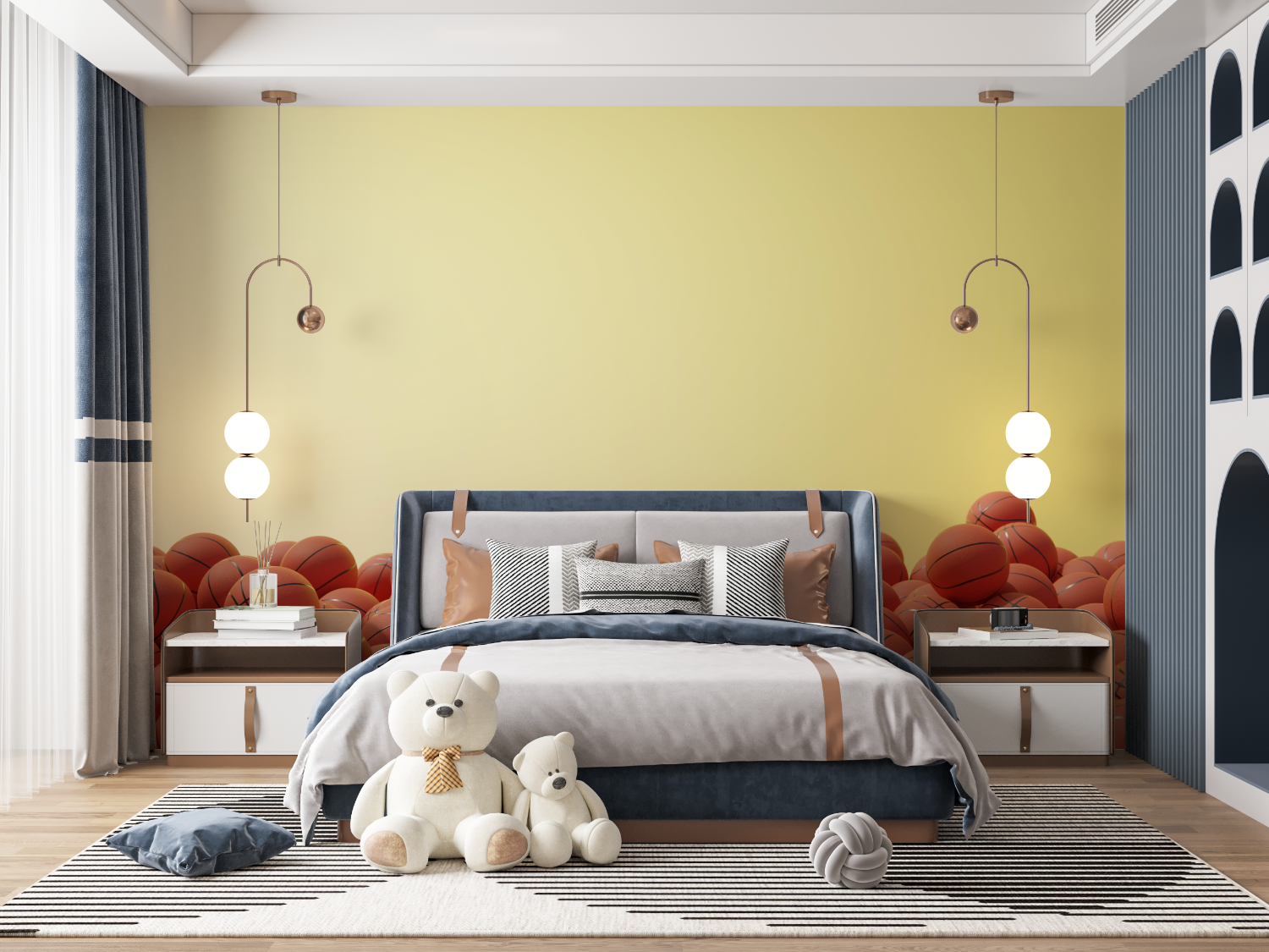Teen Boy Basketball Room Paper | Murals Wallpaper